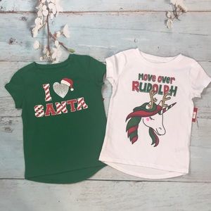 Girls Christmas Santa shirts